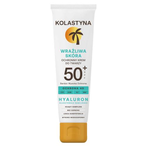 Miniaturka artykułu - KOLASTYNA Ochronny krem do twarzy skóra wrażliwa SPF 50+, 50 ml