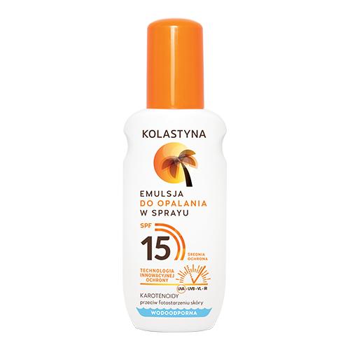 Miniaturka artykułu - KOLASTYNA Emulsja do opalania w sprayu SPF 15, 200 ml