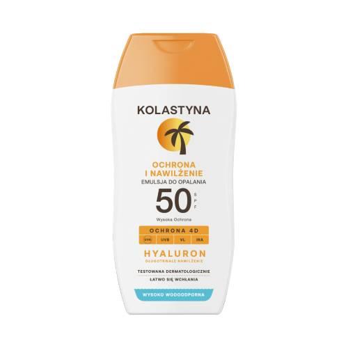 Miniaturka artykułu - KOLASTYNA Hyaluron Ochrona i Nawilżenie Emulsja do opalania SPF50, 150ml