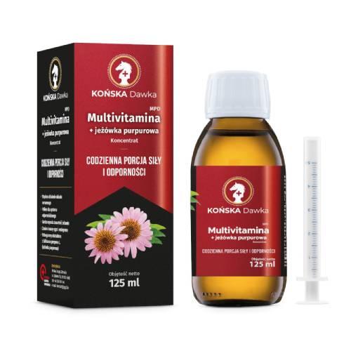 Miniaturka artykułu - Końska Dawka Multivitamina + jeż&oacute;wka purpurowa, 125 ml