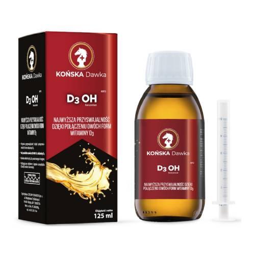 Miniaturka artykułu - Końska Dawka Witamina D3 OH + K2MK7, 125 ml