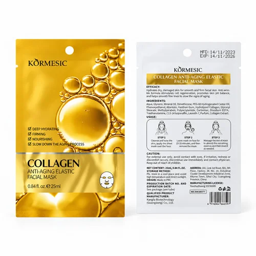 Miniaturka artykułu - Kormesic Collagen Anti Aging Elastic Facial Mask Kolagenowa maseczka na twarz w płachcie, 25 ml