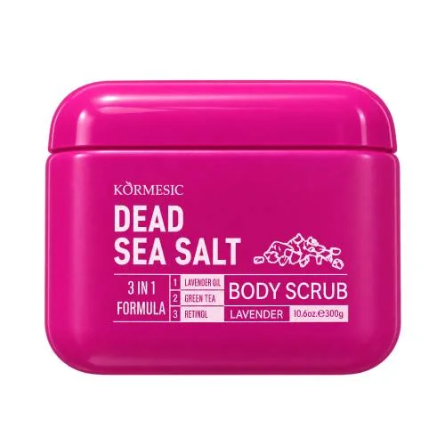 Miniaturka artykułu - Kormesic Dead Sea Salt Lavender Body Scrub Solny peeling do ciała z lawendą, 300 g