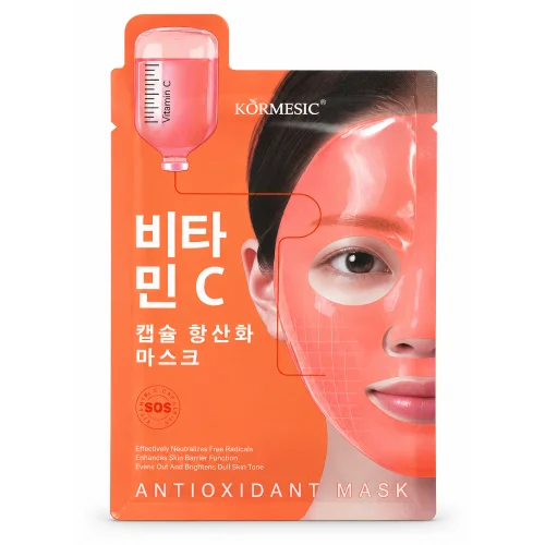 Miniaturka artykułu - Kormesic VC Capsule Antioxidant Hydrożelowa maseczka do twarzy z witaminą C i kolagenem, 35 ml