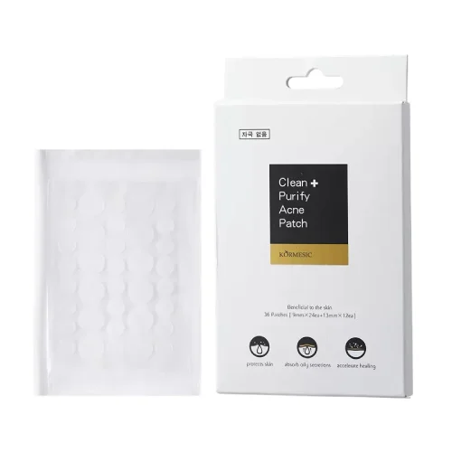 Miniaturka artykułu - Kormesic Clean + Purify Acne Patch Punktowe plastry na wypryski, 36 szt.