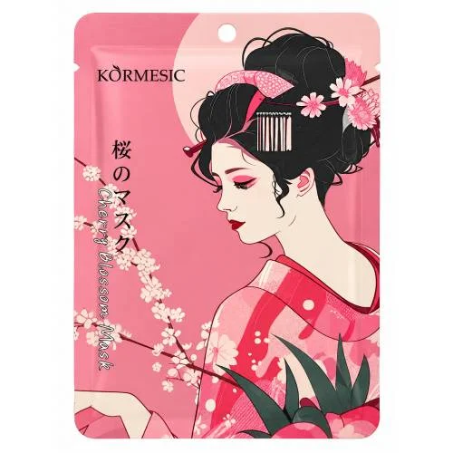Miniaturka artykułu - Kormesic Cherry Blossom Kojąca maska do twarzy w płachcie, 25 ml