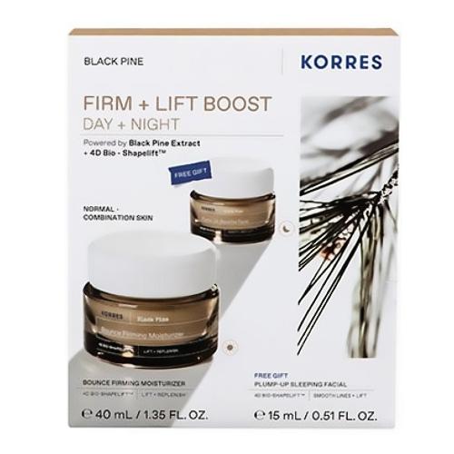Miniaturka artykułu - Korres Zestaw Black Pine Firm + Lift Boost (Krem na dzień, 40 ml + Krem na noc, 15 ml)