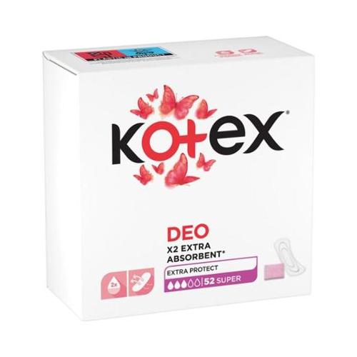 Miniaturka artykułu - KOTEX Wkładki higieniczne Super Deo, 52 szt.