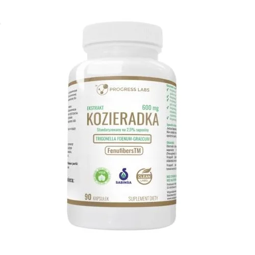 Miniaturka artykułu - Progress Labs Kozieradka ekstrakt 600 mg, 90 kaps.