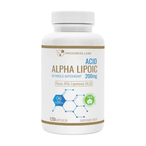 Miniaturka artykułu - Progress Labs Kwas Alfa-liponowy (ALA) 200 mg, 120 kaps.