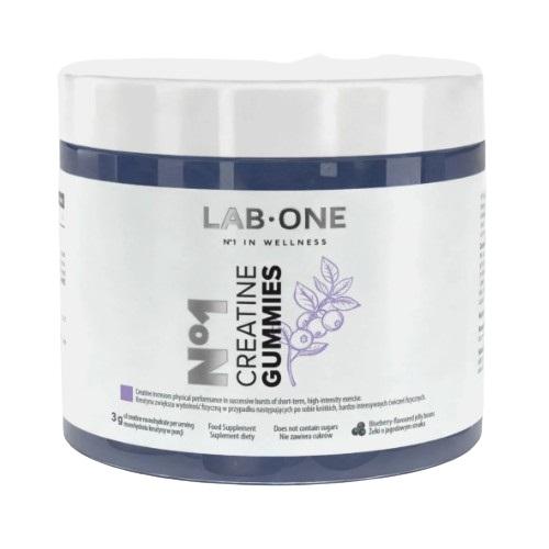 Lab One Creatine Gummies Żelki z kreatyną bez cukru i żelatyny smak jagodowy, 60 żelek