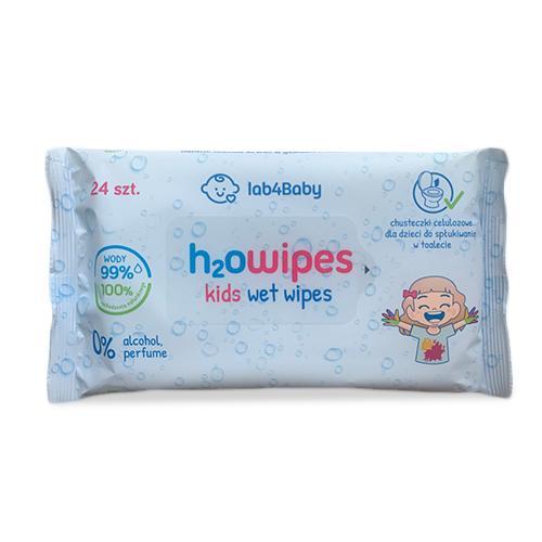 Miniaturka artykułu - Lab4Baby H2Owipes Kids Chusteczki nawilżające dla dzieci, 24 sztuki KR&Oacute;TKA DATA 31.10.2026