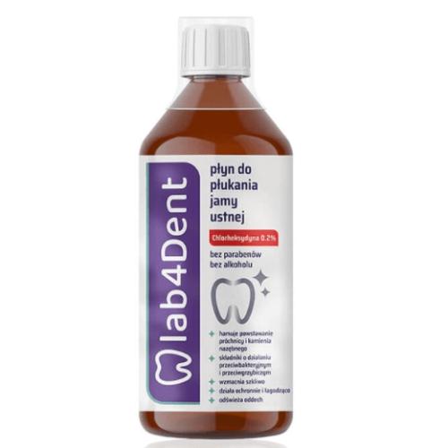 Miniaturka artykułu - LAB4DENT Płyn do płukania jamy ustnej, 500ml