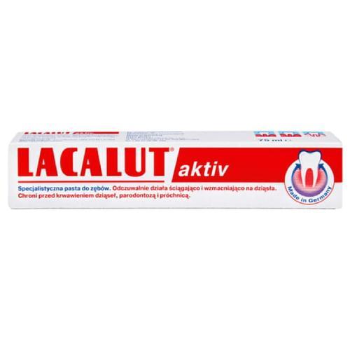 Miniaturka artykułu - LACALUT AKTIV Pasta do zęb&oacute;w, 75 ml USZKODZONE/BRAK TEKTUROWEGO OPAKOWANIA