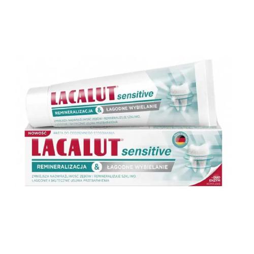 Miniaturka artykułu - LACALUT Sensitive Pasta do zęb&oacute;w remineralizacja szkliwa i łagodne wybielanie, 75ml