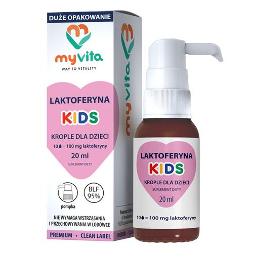 Miniaturka artykułu - MyVita Laktoferyna Kids krople, 20 ml