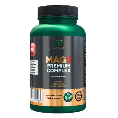 Miniaturka artykułu - Lanco Nutritions Mag5 Premium Complex, 60 kaps.