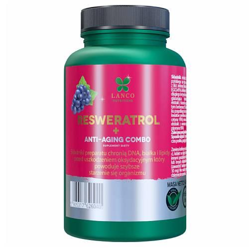 Miniaturka artykułu - LANCO NUTRITIONS Resweratrol + Anti-Aging Combo, 60 kaps.