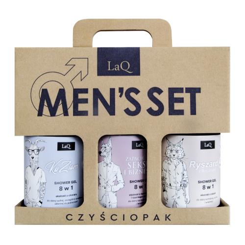 Miniaturka artykułu - LaQ Men's Set Czyściopak Zestaw żeli pod prysznic dla mężczyzn: Doberman + Ryszard z Bieszczad + Ko Ziom, 3 x 500ml