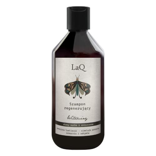 Miniaturka artykułu - LaQ Szampon regenerujący z witaminami do włos&oacute;w suchych i zniszczonych, 300ml