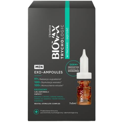 Miniaturka artykułu - L'biotica Biovax Trychologic Exo-Ampoules Wypadanie i gęstość Kuracja do sk&oacute;ry głowy dla mężczyzn, 7 szt x 5 ml