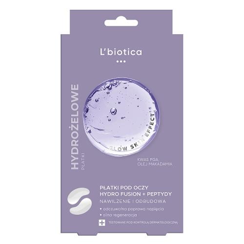 Miniaturka artykułu - L'BIOTICA PGA Hydro Fusion Hydrożelowe płatki pod oczy z peptydami, 2 szt.