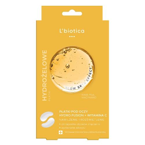Miniaturka artykułu - L'BIOTICA PHF + Witamina C Nawilżenie & Rozświetlenie Hydrożelowe Płatki pod oczy, 2 sztuki