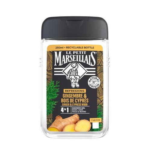 Miniaturka artykułu - LE PETIT MARSEILLAIS Żel pod prysznic dla mężczyzn imbir & drzewo cyprysowe, 250ml