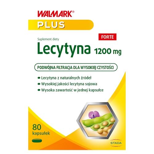 Miniaturka artykułu - LECYTYNA 1200mg forte, 80kaps. WALMARK