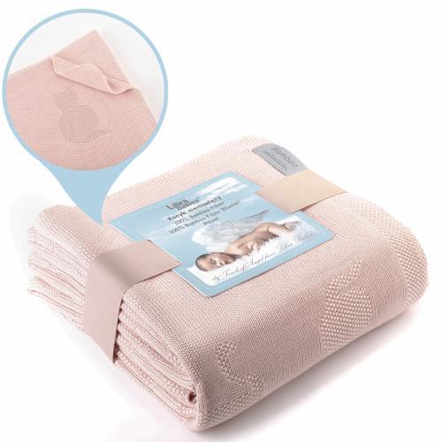 Miniaturka artykułu - Libra- Babies Kocyk bambusowy 80x100cm R&oacute;żowy USZKODZONE OPAKOWANIE