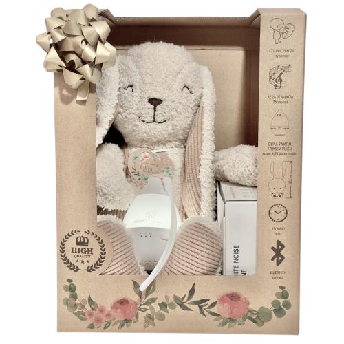 Miniaturka artykułu - Libra-Babies Szumio Bunnie Beżowy Kr&oacute;liczek z lampką dźwiękami bluetooth USZKODZONE TEKTUROWE OPAKOWANIE