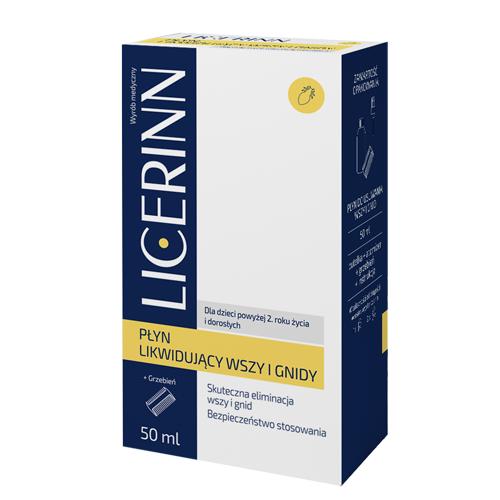 Miniaturka artykułu - Licerinn Płyn likwidujący wszy i gnidy, 50 ml + grzebień