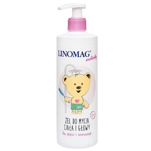 Miniaturka artykułu - LINOMAG Emolienty Żel do mycia ciała i głowy dla dzieci, 200ml KR&Oacute;TKA DATA 31.10.2026