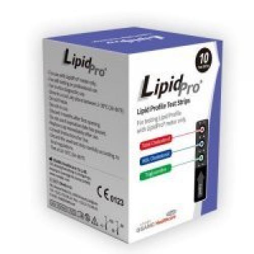 Miniaturka artykułu - LipidPro Paski testowe do oznaczania profilu lipidowego we krwi, 10 szt.