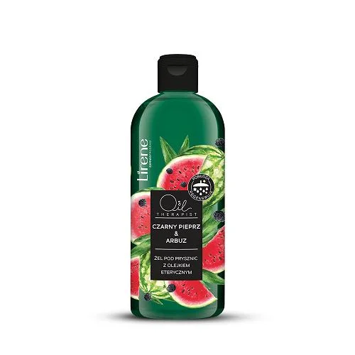 Miniaturka artykułu - LIRENE Oil Therapist Żel pod prysznic Czarny pieprz & Arbuz, 400ml KR&Oacute;TKA DATA 31.10.2026