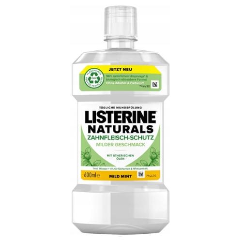 Miniaturka artykułu - LISTERINE Naturals Płyn do płukania jamy ustnej Mild Mint, 600ml