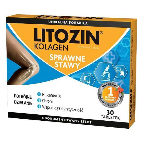 Miniaturka artykułu - Litozin Kolagen, 30 tabletek USZKODZONE OPAKOWANIE TEKTUROWE