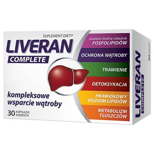 Miniaturka artykułu - Liveran Complete, 30 kapsułek KR&Oacute;TKA DATA 04.10.2026