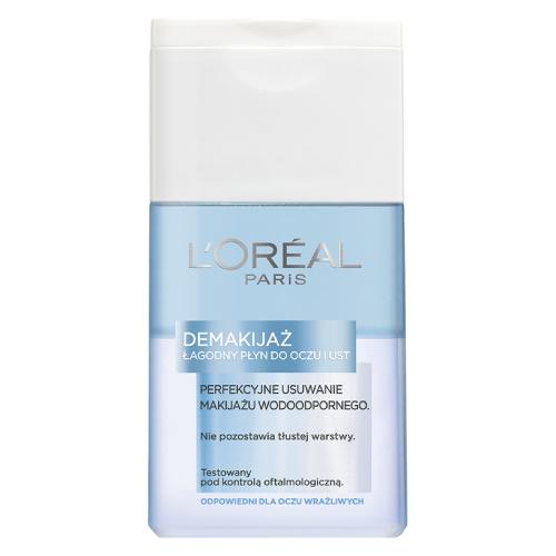 Miniaturka artykułu - L'OREAL Demakijaż Łagodny płyn do oczu i ust, 125ml