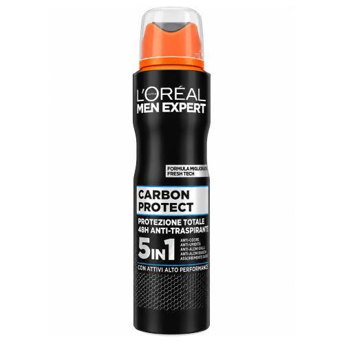Miniaturka artykułu - L'oreal Men Expert Carbon Protect 5 in 1 Antyperspirant w sprayu dla mężczyzn, 150 ml
