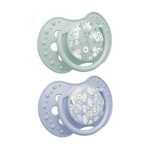 Miniaturka artykułu - LOVI Blossom Blue Smoczek uspokajający, silikonowy, dynamiczny 6-18m, 2szt.