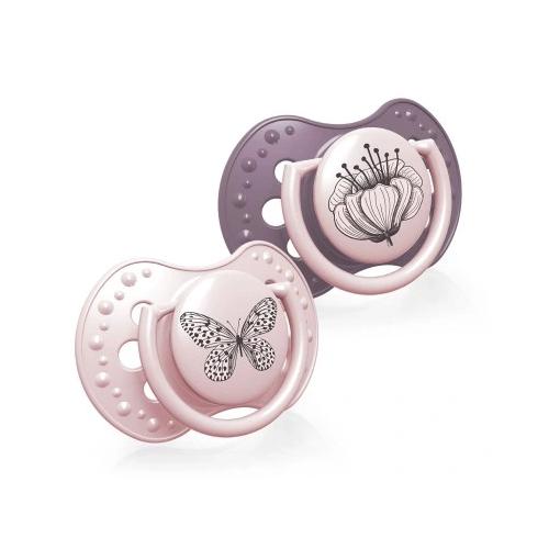 Miniaturka artykułu - LOVI Botanic Girl Smoczek silikonowy dynamiczny 3-6m, 2 szt. 22/870