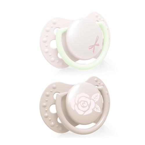 Miniaturka artykułu - LOVI Smoczek dynamiczny Baby Shower Girl 0-2m 22/900, 2szt.