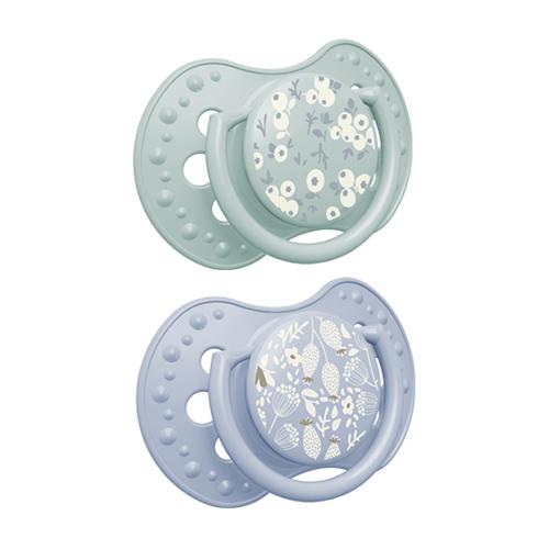 Miniaturka artykułu - LOVI Smoczek silikonowy dynamiczny 0-3m Blossom Blue, 2 szt.