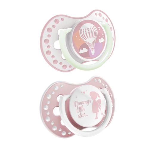 Miniaturka artykułu - LOVI Smoczek uspokajający silikonowy Pride&Joy Girl 3-6 m, 2 szt., 22/845