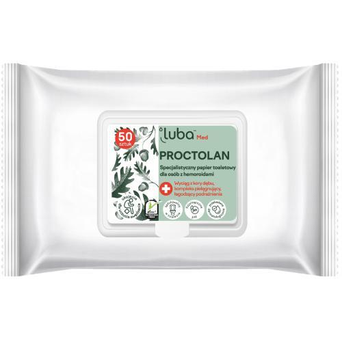 LUBA Med Proctolan Specjalistyczny papier toaletowy dla os&oacute;b z hemoroidami, 50szt. USZKODZONE OPAKOWANIE