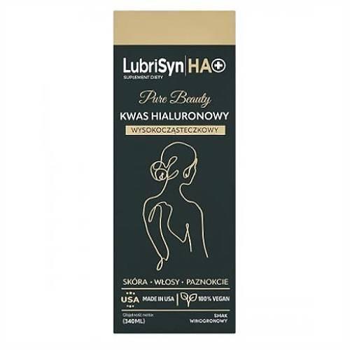 Miniaturka artykułu - LubriSyn HA+ Pure Beauty kwas hialuronowy wysokocząsteczkowy smak winogronowy, 340 ml KR&Oacute;TKA DATA  30.06.2026