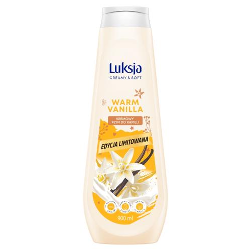 LUKSJA Creamy & Soft Kremowy płyn do kąpieli o zapachu otulającej wanilii, 900ml