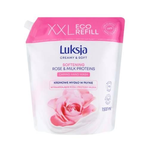 LUKSJA Creamy & Soft Kremowe mydło w płynie R&oacute;ża i Proteiny mleka, 1500ml