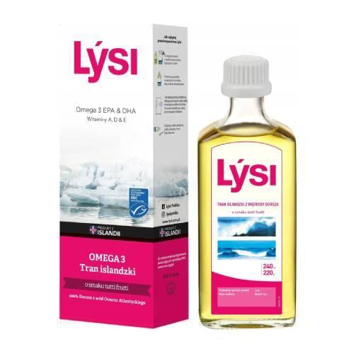 Miniaturka artykułu - LYSI Tran Islandzki o smaku tutti frutti, 240ml USZKODZONE/ OPAKOWANIE TEKTUROWE